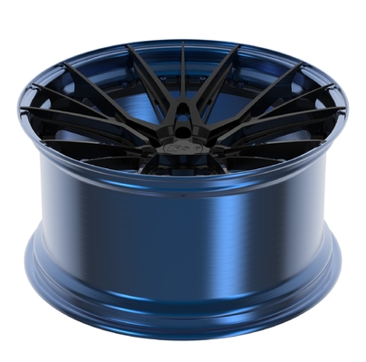 Ζάντες από σφυρήλατο κράμα αλουμινίου 21 ιντσών, γυαλισμένος μαύρος δίσκος με γυαλιστερό μπλε χείλος