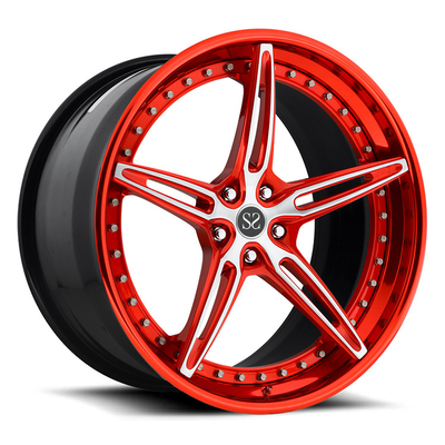 Προσαρμοσμένες κόκκινες 3 σφυρηλατημένες κομμάτια ρόδες για Ferrari 22» πλαίσια αυτοκινήτων κραμάτων