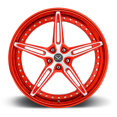 Προσαρμοσμένες κόκκινες 3 σφυρηλατημένες κομμάτια ρόδες για Ferrari 22» πλαίσια αυτοκινήτων κραμάτων
