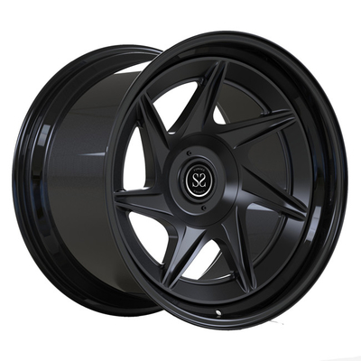 19inch 2 PC σφυρηλάτησε την περιστροφική μεταλλίνη ροδών που ο μαύρος δίσκος σχολιάζει το μαύρο χείλι για την πολυτέλεια Porsche