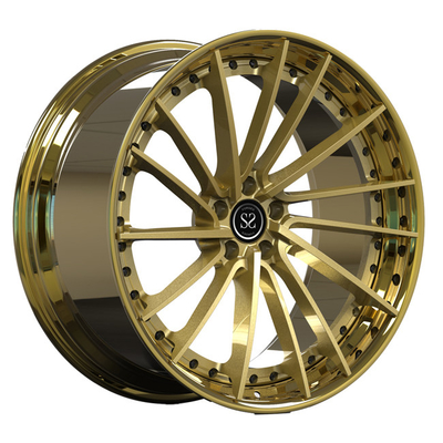 Το χείλι Audi A7 σφυρηλάτησε 2 βουρτσισμένο 22inch χρυσό δίσκο πλαισίων ροδών κομματιού τον περιστροφικό