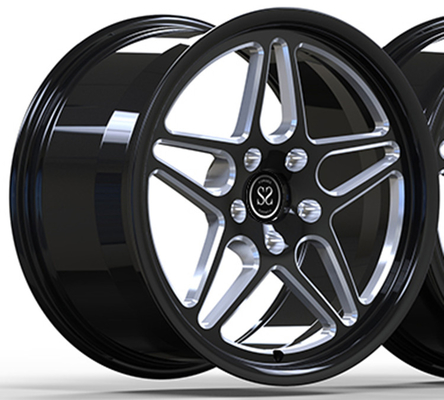 Honda Civic Ρ FL5 σφυρηλάτησε τις ρόδες 9.5Jx19 ET60 1 αργιλίου κομματιού σχολιάζει Black+Milling