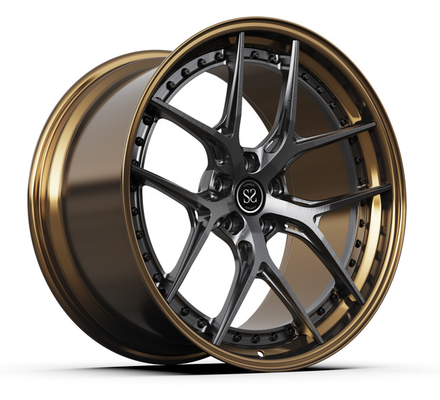 Λάμπημα 2PC πλασμένα ελαστικά για BMW Audi Porsche Bronze Spoke 18inch 5x112 κράμα