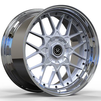 BMW M3 2016 Έτος Custom Forged 2-PC Rims 20x9.5 και 20x11 Λευκός χείλος + Ασημένιος δίσκος