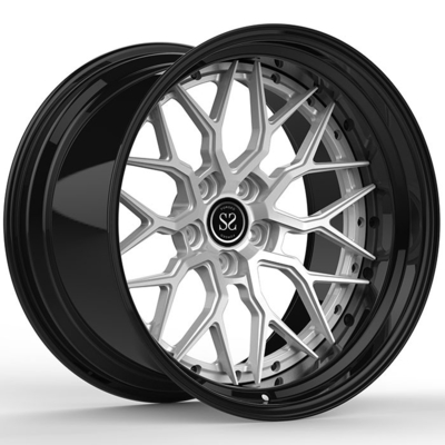 BMW M3 2018 20x9.5 και 20x11 Gloss Μαύρο Ασημένιο Πρόσωπο Προσαρμοσμένο 2 PC Ρίμς