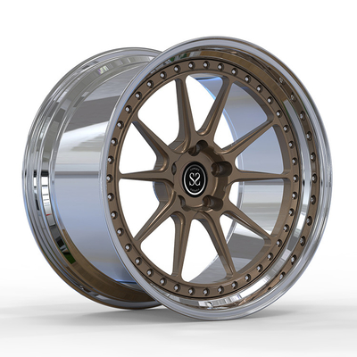 Audi S7 2019 19x8.5 5x112 ET25 Προσαρμοσμένα 2-PC σφυρηλατημένα ελαστικά ρυθμιστικά στυλ Matt Broze Disc και γυαλισμένο χείλος
