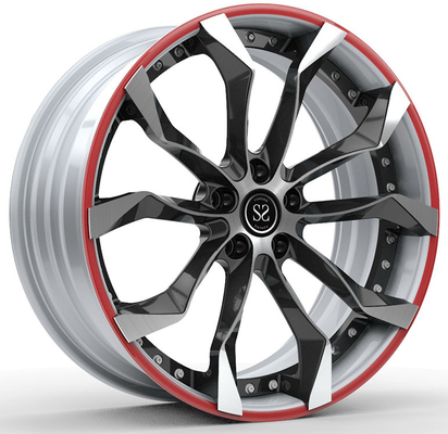 19x8.5ET9 /19x10 ET19 Gloss Black Windows Λευκό πρόσωπο και κόκκινο δαχτυλίδι για το 2001 E39 M5