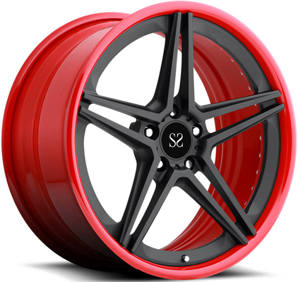 21inch 9.5J προσάρμοσε τα πλαίσια κραμάτων 2-PC για Ferrari που 458 κόκκινο Speciale σχολιάζουν τις μαύρες σφυρηλατημένες ρόδες